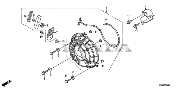 Recoil Starter Diagram and Parts List for EU2200IT (Type  A3)(EAMT-1000001 - 9999999) Honda Generator