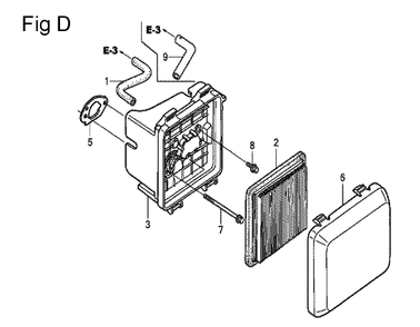 Fig-4 Diagram and Parts List for GCV160A Type E1A4 Honda Engine