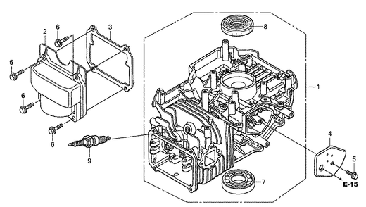 Fig-0 Diagram and Parts List for GSV190A Type N5AF Honda Engine