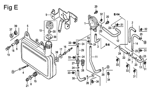 Fig-5 Diagram and Parts List for GC160 Type QHEP Honda Engine