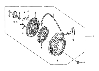 Fig-0 Diagram and Parts List for GX120U1 Type QH26 Honda Engine
