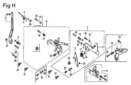 Fig-8 Diagram and Parts List for G100K2 Type SJA Honda Engine
