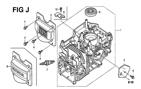 Fig-10 Diagram and Parts List for GCV190LA Type SBL Honda Engine