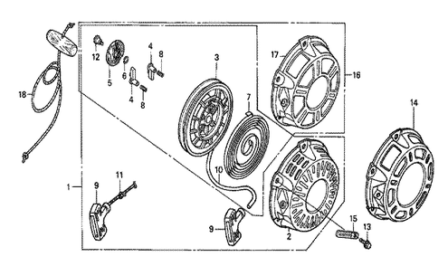 Fig-0 Diagram and Parts List for GX160K1 Type LSJ Honda Engine