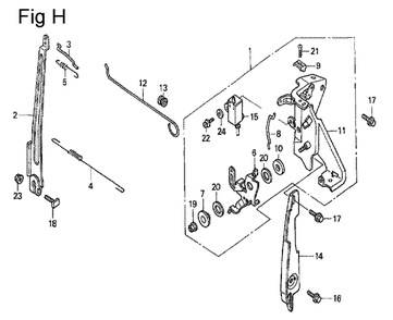 Fig-8 Diagram and Parts List for GC160 Type QHEB Honda Engine