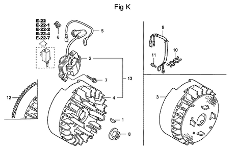 Fig-11 Diagram and Parts List for GC160 Type WME2 Honda Engine