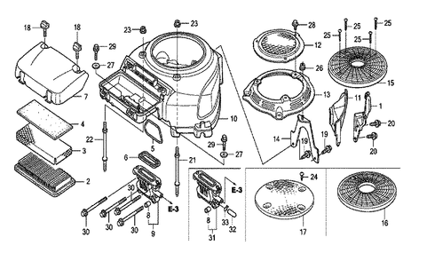 Fig-0 Diagram and Parts List for GXV530R Type DXA1 Honda Engine