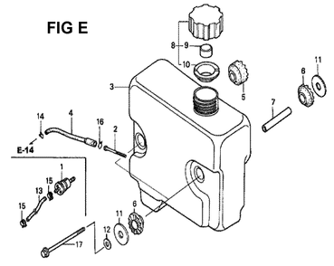 Fig-7 Diagram and Parts List for GXV340K2 Type DA Honda Engine