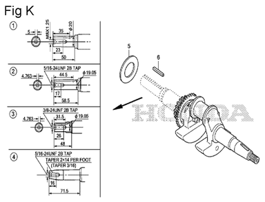 Fig-11 Diagram and Parts List for GS190A Type QBE Honda Engine