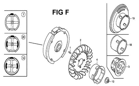Fig-14 Diagram and Parts List for GX160H1 Type QX3 Honda Engine