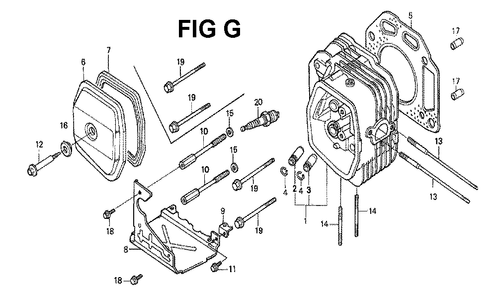 Fig-5 Diagram and Parts List for GXV340 Type DN Honda Engine