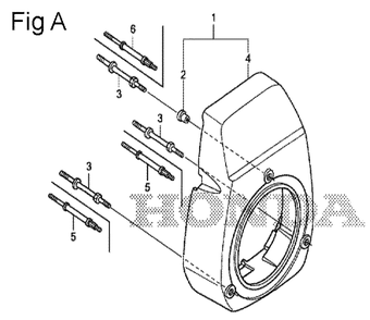 Fig-1 Diagram and Parts List for GS190A Type QBU Honda Engine