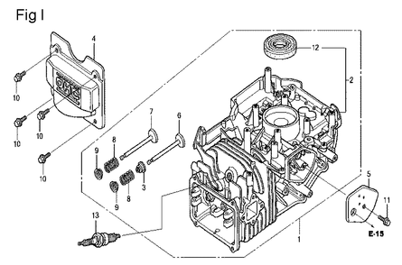 Fig-9 Diagram and Parts List for GCV160LA Type A1AF Honda Engine