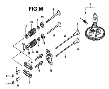 Fig-10 Diagram and Parts List for GXV340K2 Type DCA Honda Engine