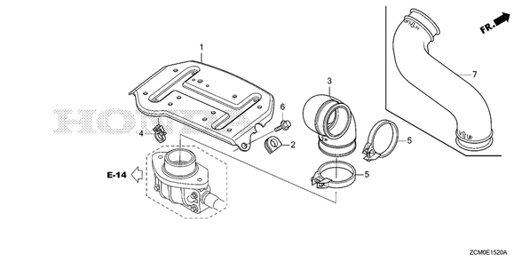 Air Cleaner Stay Diagram and Parts List for GX690RH (Type TXFC)(GCAPH-2000001-9999999) Honda Engine
