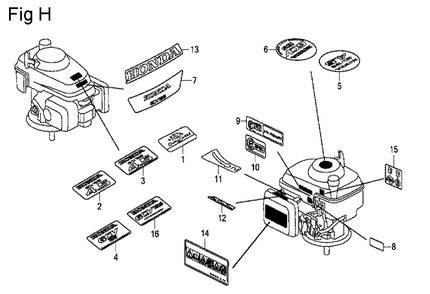 Fig-8 Diagram and Parts List for GCV135 Type A1D Honda Engine