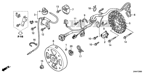 Rotor-Stator Diagram and Parts List for EU2200IT (Type  AG)(EAMT-1000001 - 9999999) Honda Generator