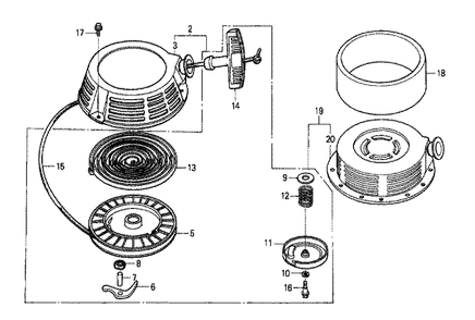 Fig-0 Diagram and Parts List for GXV340 Type DN Honda Engine
