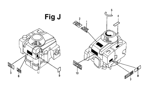 Fig-4 Diagram and Parts List for GXV270 Type DN Honda Engine
