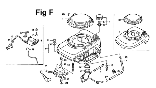 Fig-4 Diagram and Parts List for GXV140 Type A1 Honda Engine