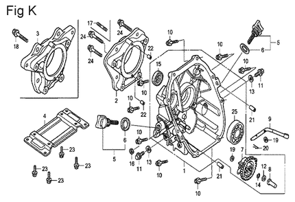 Fig-11 Diagram and Parts List for GX100U Type QE Honda Engine