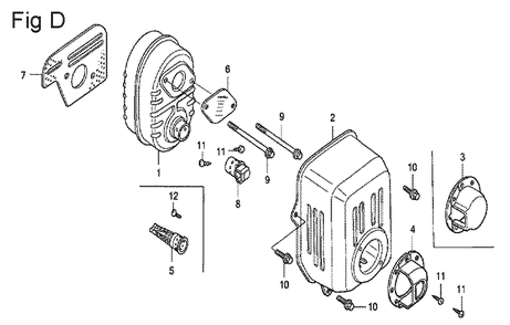 Fig-4 Diagram and Parts List for GX100U Type QAD Honda Engine