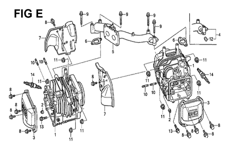 Fig-13 Diagram and Parts List for GXV530 U4-1070150 Honda Engine