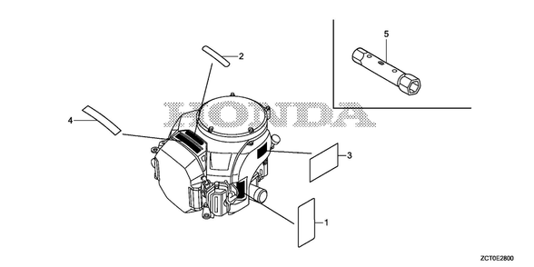 Label - Tool Diagram and Parts List for GXV690RHX (Type TAF3)(GJAEH-2000001-9999999) Honda Engine