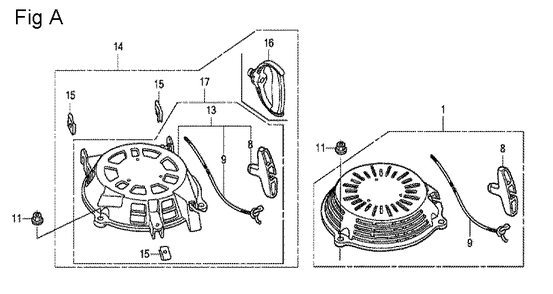 Fig-1 Diagram and Parts List for GCV160LE Type A2A9 Honda Engine