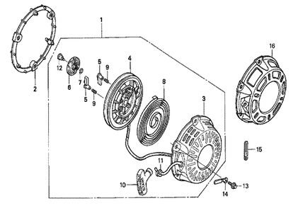 Fig-0 Diagram and Parts List for GX200 Type QAB2 Honda Engine