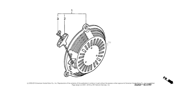 Recoil Starter Diagram and Parts List for GS160LA (typeQHAF)(GCABA-1000001) Honda Engine
