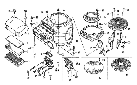 Fig-0 Diagram and Parts List for GXV530U Type EXA2 Honda Engine