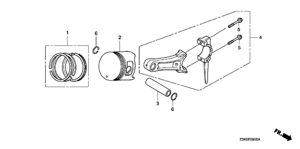 Piston Diagram and Parts List for GX270UT2 (Type  PAE2/A)(GCBGT-2000001 - 2258490) Honda Engine