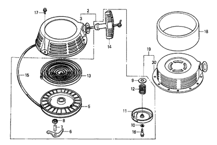 Fig-0 Diagram and Parts List for GXV340 Type D1 Honda Engine