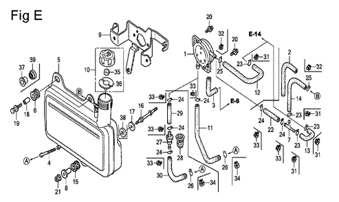 Fig-5 Diagram and Parts List for GC160 Type VXC Honda Engine