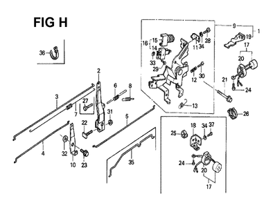 Fig-2 Diagram and Parts List for GXV340K1 Type DN4 Honda Engine