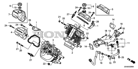 Part Location Diagram of 91301-KZL-931 Honda O-Ring (6.3x2.2)