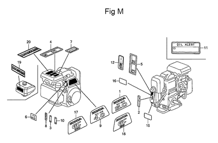 Fig-13 Diagram and Parts List for GC160 Type PHA Honda Engine