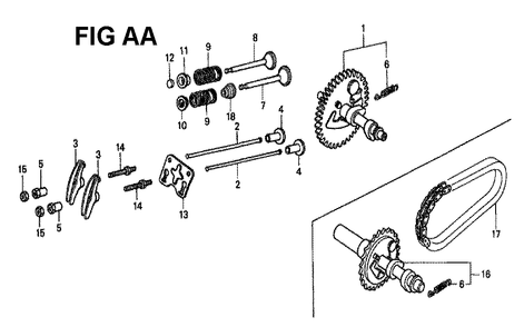 Fig-22 Diagram and Parts List for GX160K1 Type H1 Honda Engine