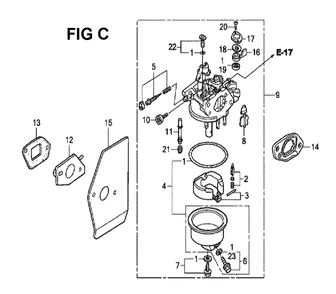 Fig-8 Diagram and Parts List for GXV160H2 Type N6 Honda Engine
