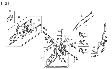 Fig-9 Diagram and Parts List for GCV160LE Type A7H1 Honda Engine