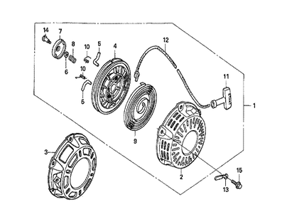 Fig-0 Diagram and Parts List for GX160U1 Type RHA2 Honda Engine