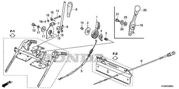 Part Location Diagram of 24466-V15-000 Honda Spring, Change Lever Return