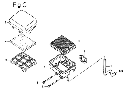 Fig-3 Diagram and Parts List for GS190A Type QBA2 Honda Engine