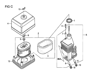 Fig-3 Diagram and Parts List for GX120T1 Type VX Honda Engine