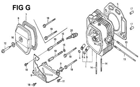 Fig-4 Diagram and Parts List for GXV340 Type DN Honda Engine