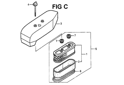 Fig-6 Diagram and Parts List for GXV160K1 Type N1E5 Honda Engine