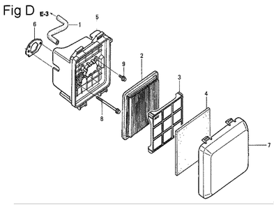 Fig-4 Diagram and Parts List for GSV190A Type A3G7 Honda Engine