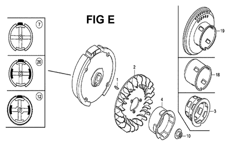 Fig-6 Diagram and Parts List for GX160H1 Type VPM6 Honda Engine