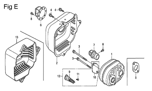 Fig-5 Diagram and Parts List for GCV160A Type S1A Honda Engine